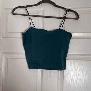 American Eagle Teal Spaghetti Strap Crop Top